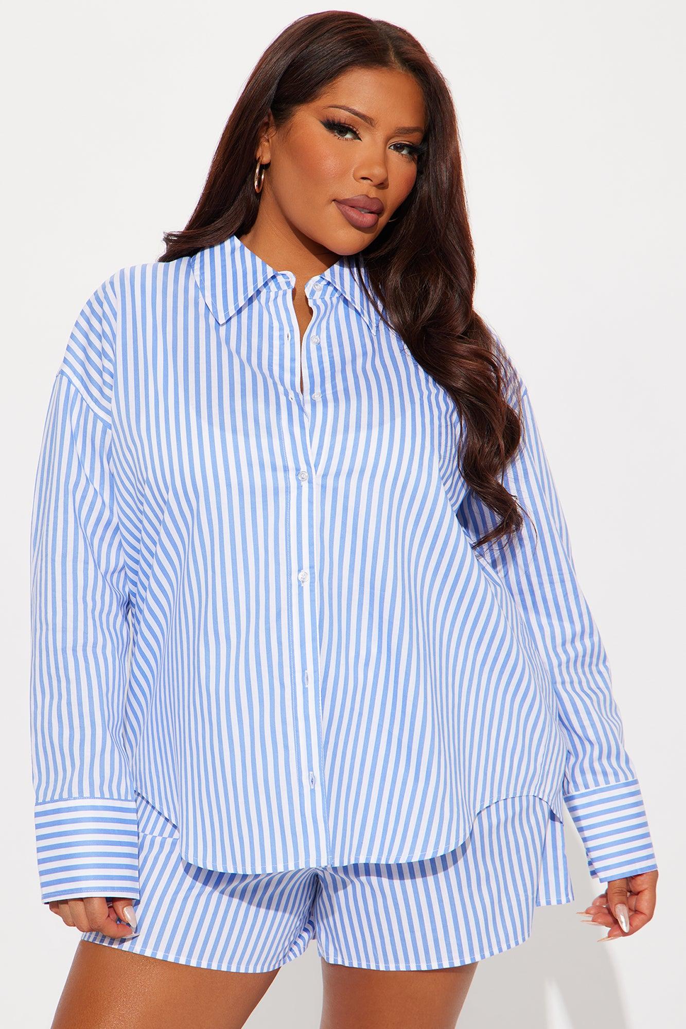 Salty Lobster Poplin Short Set - Blue/combo Product Image