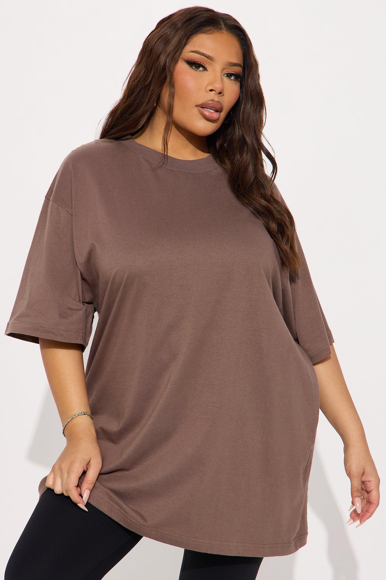 The Oversized Boyfriend Tee - Brown Product Image