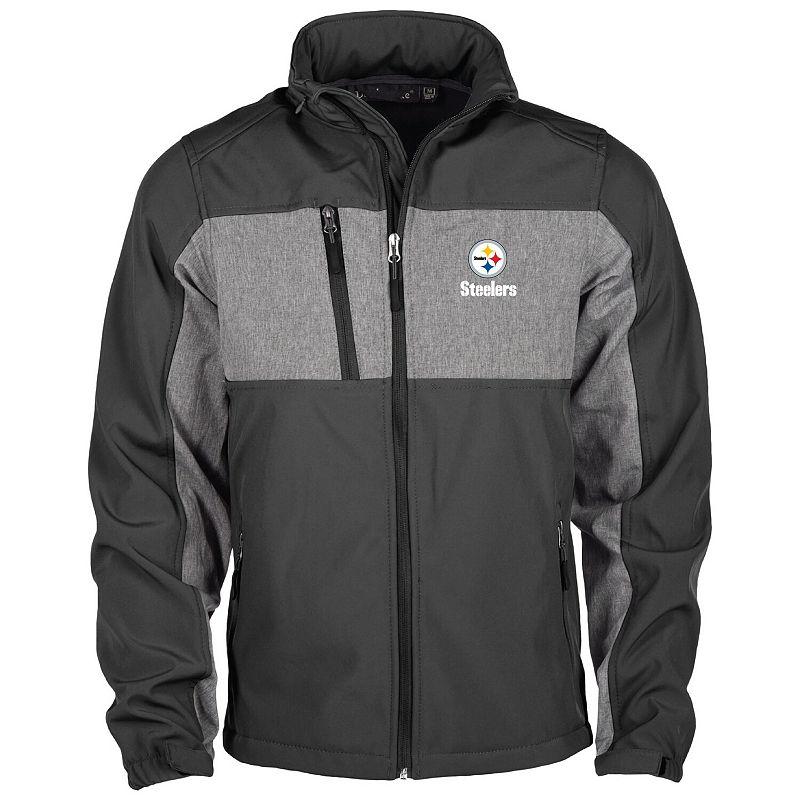 Men's Dunbrooke Black Pittsburgh Steelers Circle Zephyr Softshell Full-Zip Jacket, Size: Small Product Image