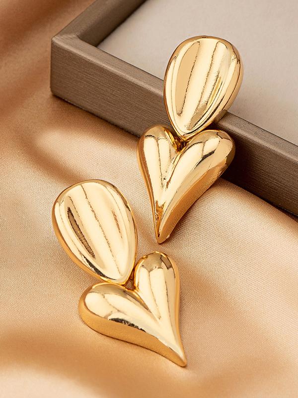 Geometric Heart Shape Drop Earrings Product Image
