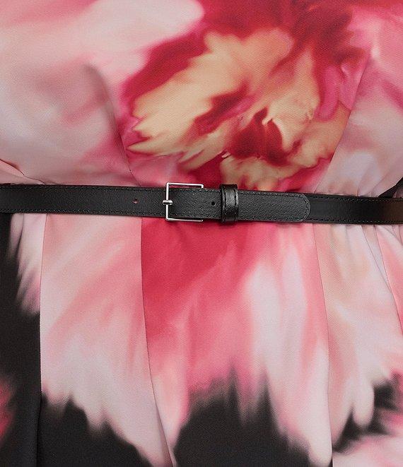 DKNY by Donna Karan Plus Size Crew Neck Cap Sleeve Belted Fit and Flare Dress Product Image