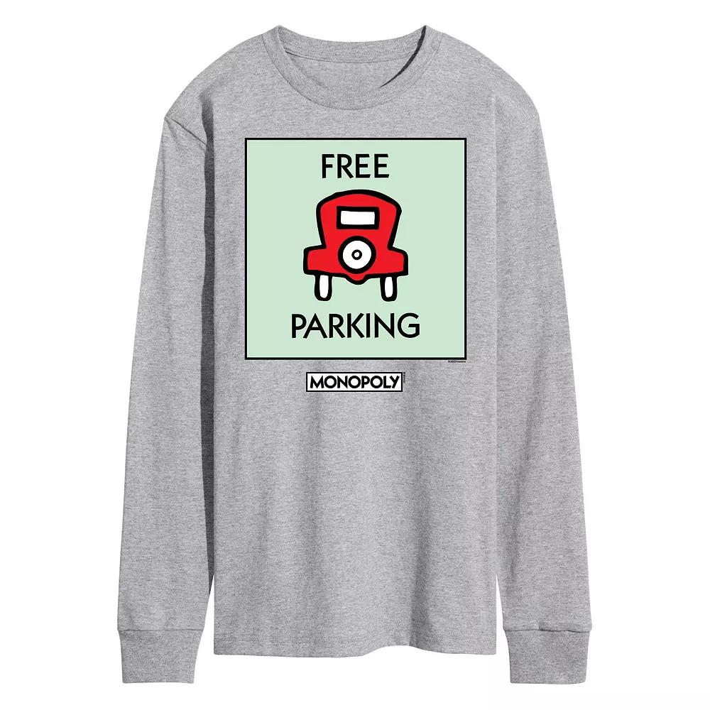 Men's Monopoly Free Parking Long Sleeve Graphic Tee,  Product Image