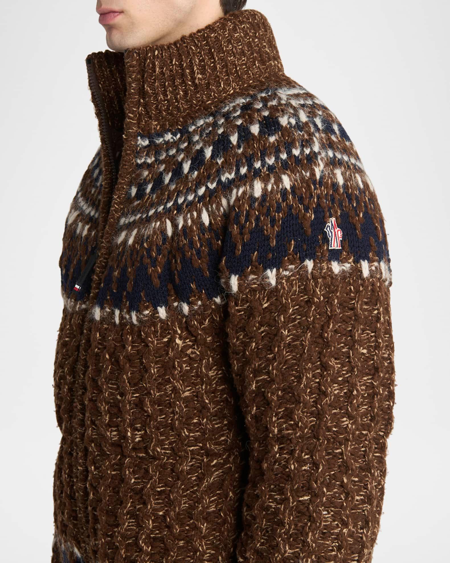 Men's Multi Fair Isle Wool Padded Knit Puffer Product Image