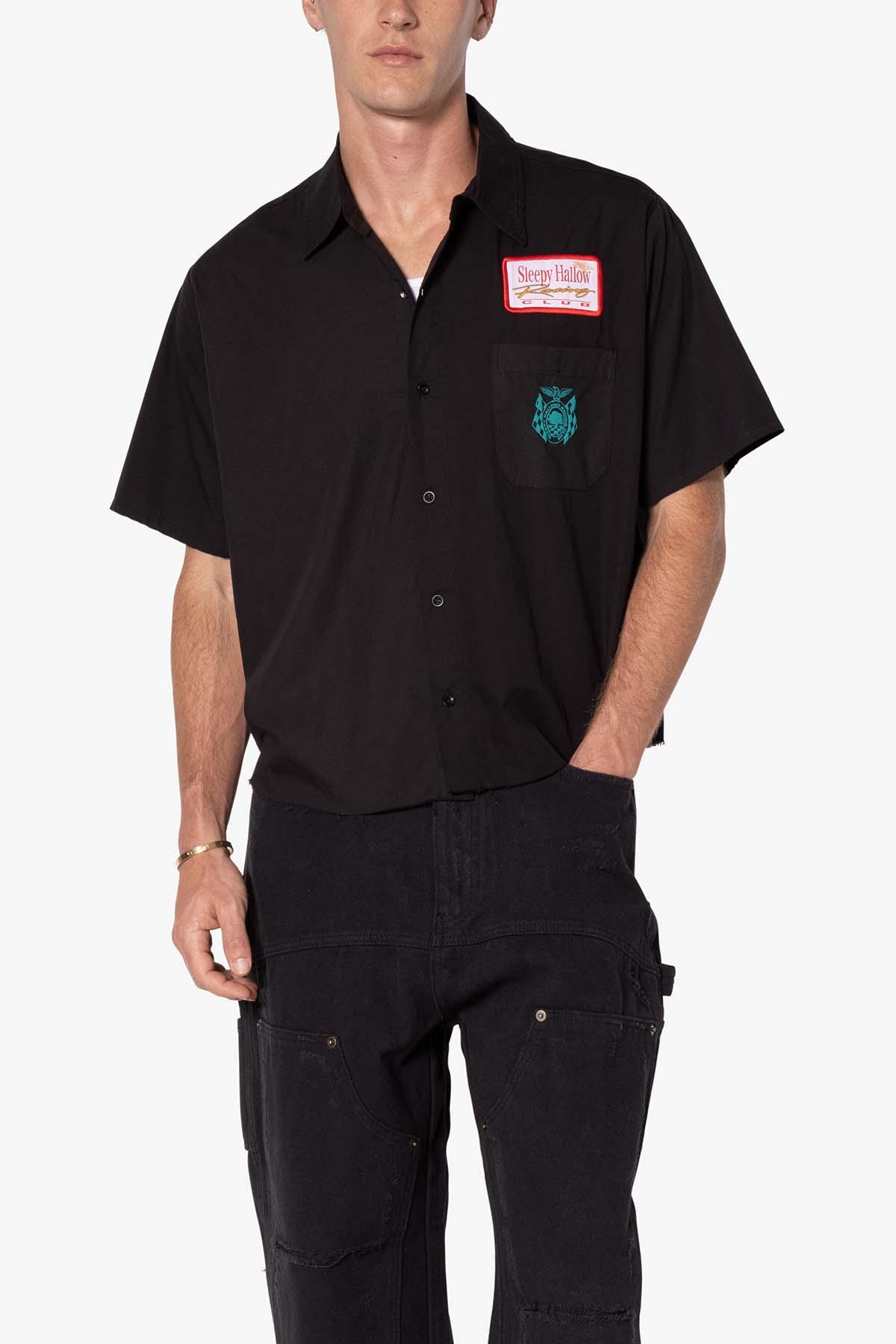 SHRC Checkered Flag Cropped Shirt - Black Product Image