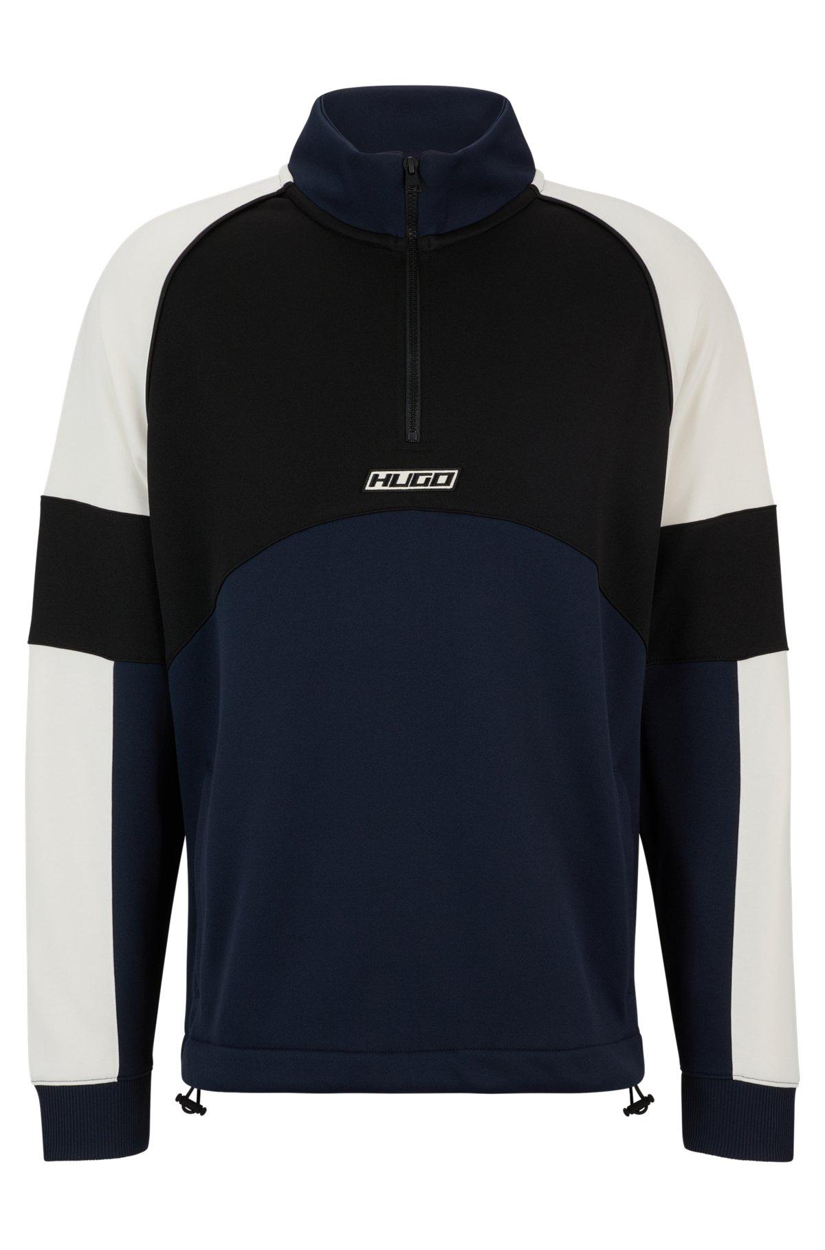 Color-blocked sweatshirt with racing-inspired logo badge Product Image