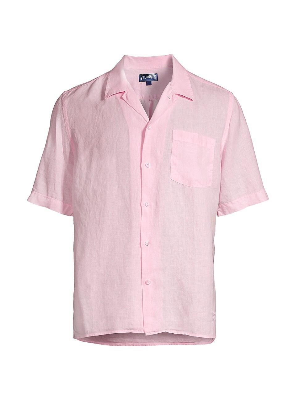 Vilebrequin Men's Linen Solid Bowling Shirt Product Image