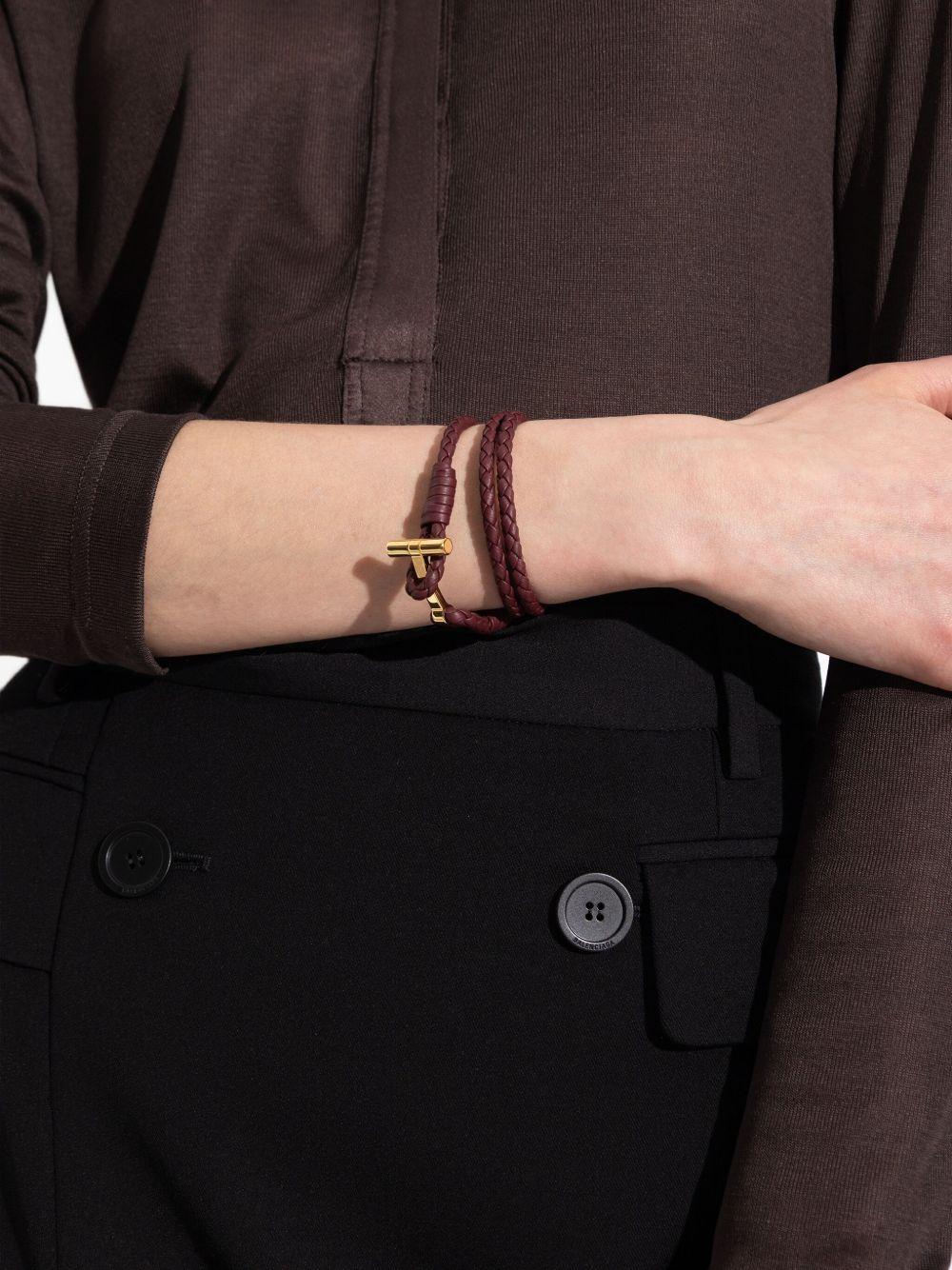 braided leather T-bar bracelet Product Image