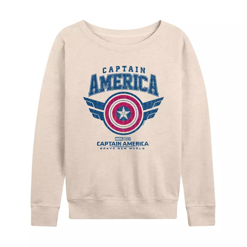 Women's Marvel Captain America: Brave New World Collegiate French Terry Long Sleeve Tee,  Product Image