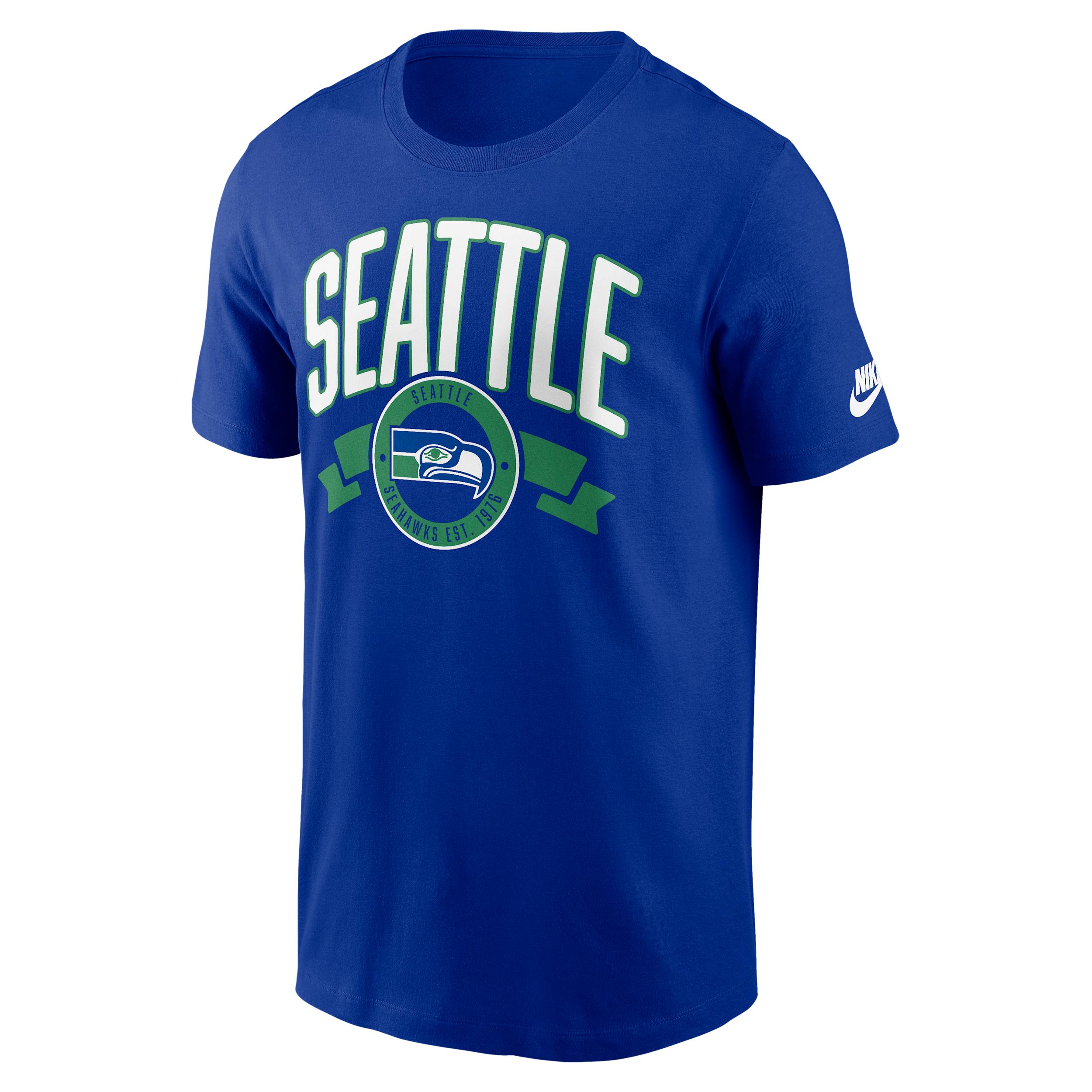 Seattle Seahawks Rewind Front And Back Hit Essential Nike Mens NFL T-Shirt | N1994DAV78-93P Product Image