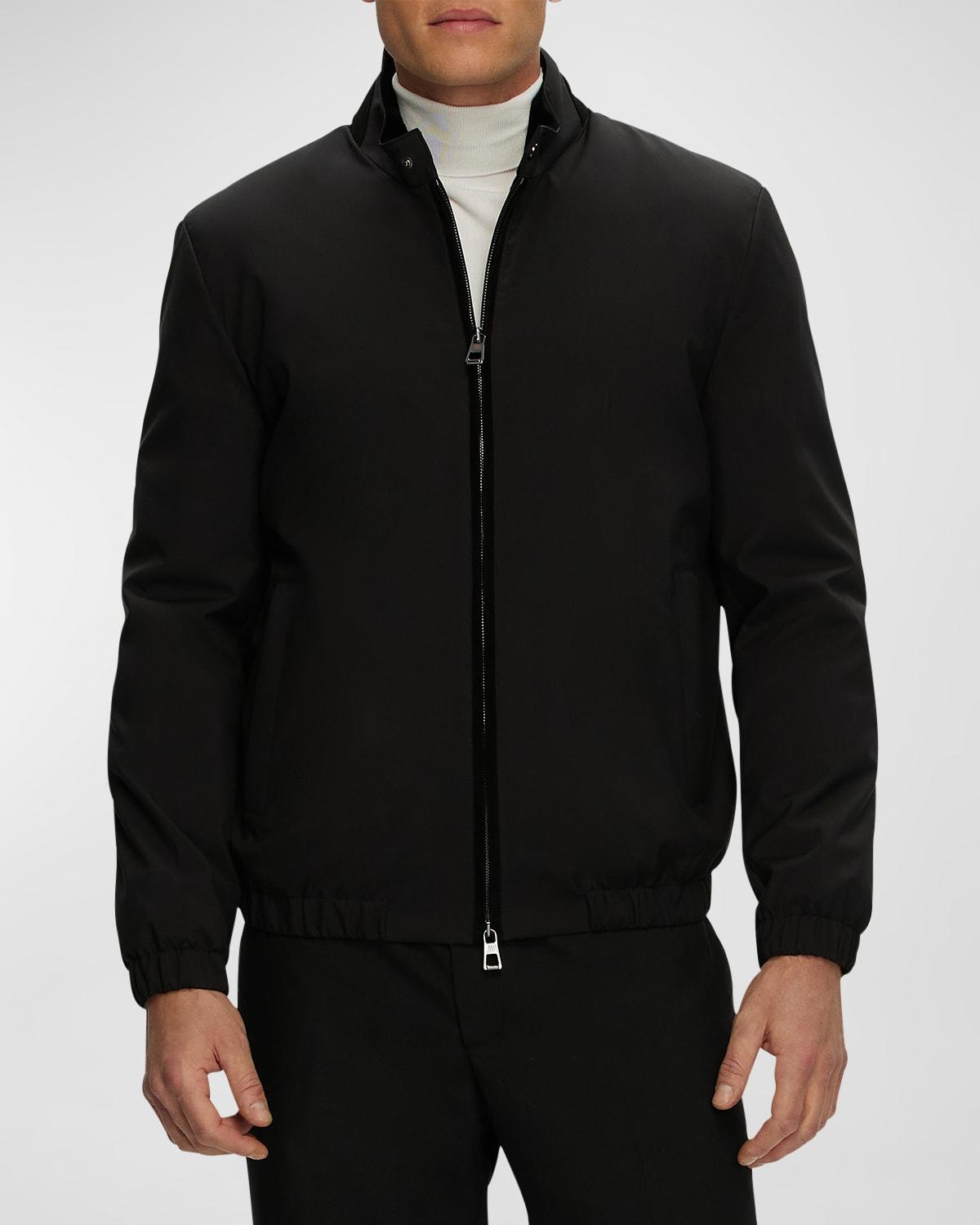 Mens Lamb Shearling Lined Bomber Jacket Product Image