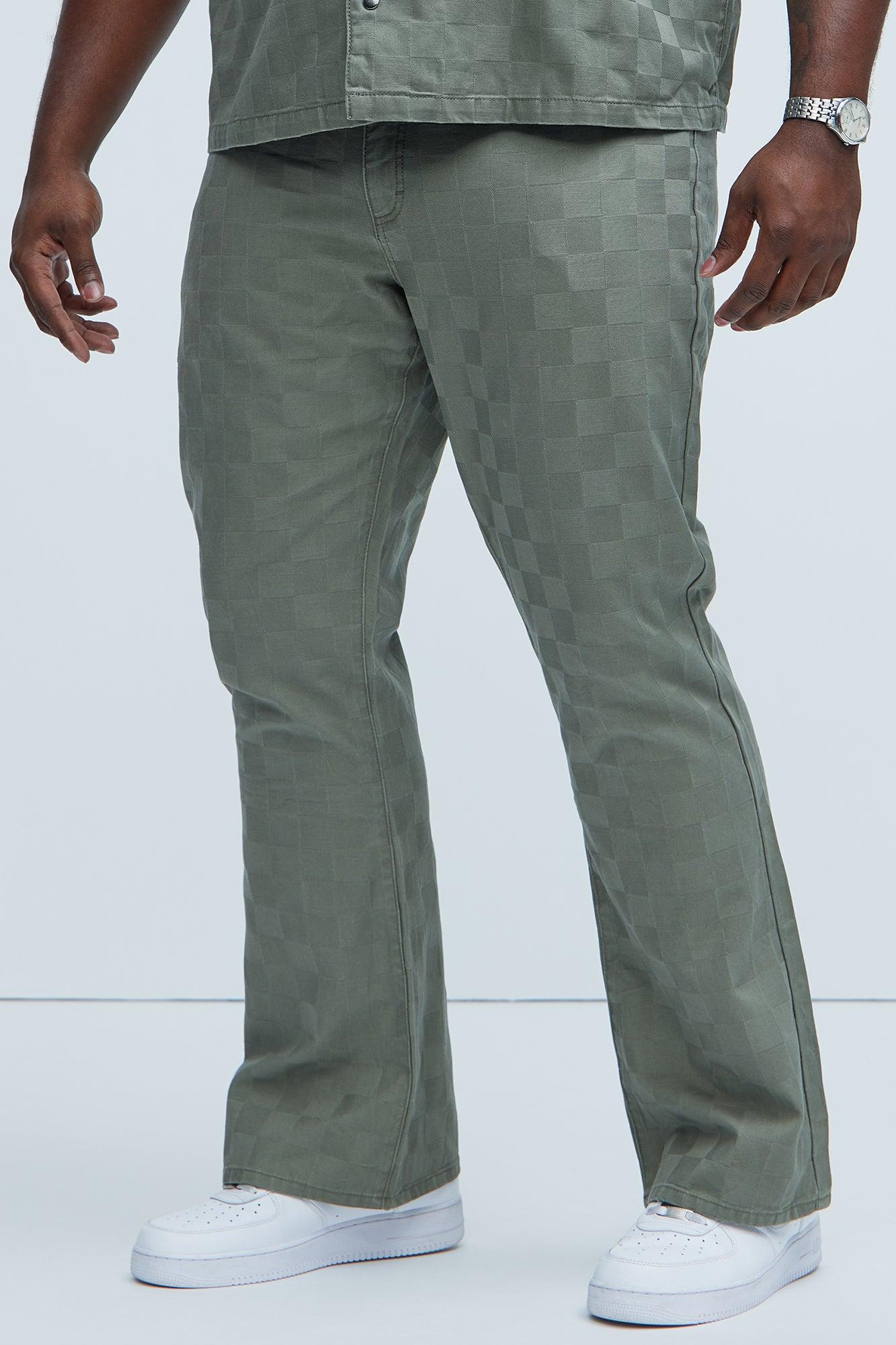Deprime Stacked Slim Flare Pants - Olive Product Image