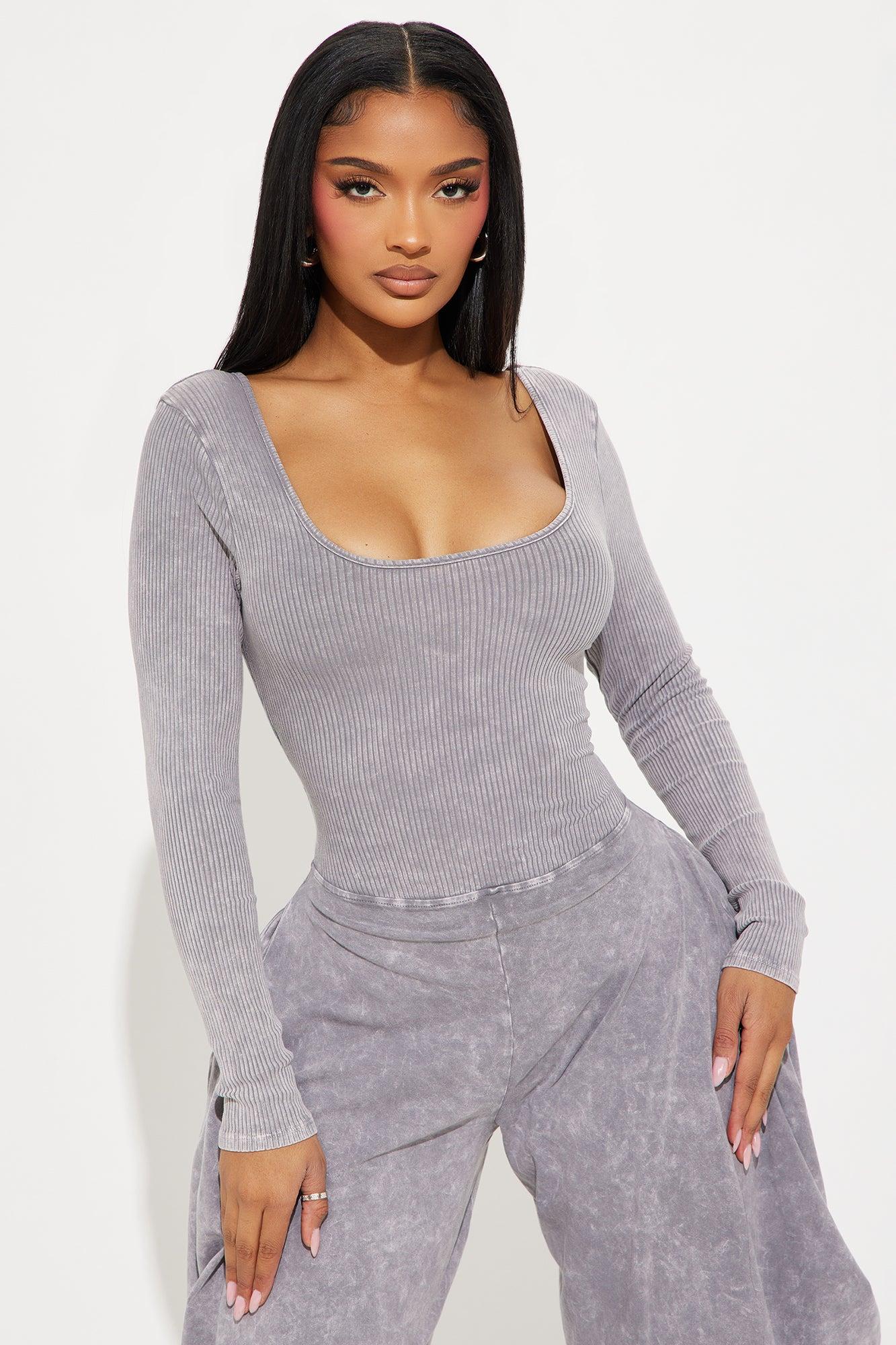 Call For You Long Sleeve Jumpsuit - Grey Product Image
