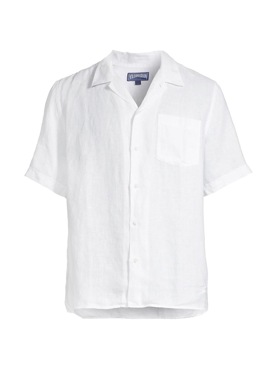 Vilebrequin Men's Linen Solid Bowling Shirt Product Image