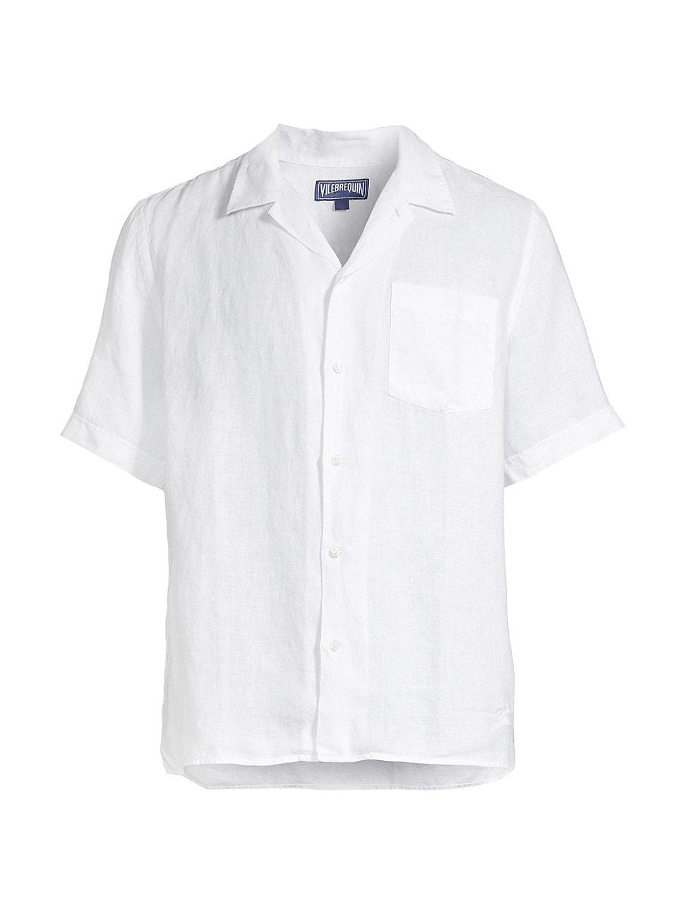 Vilebrequin Men's Linen Solid Bowling Shirt Product Image