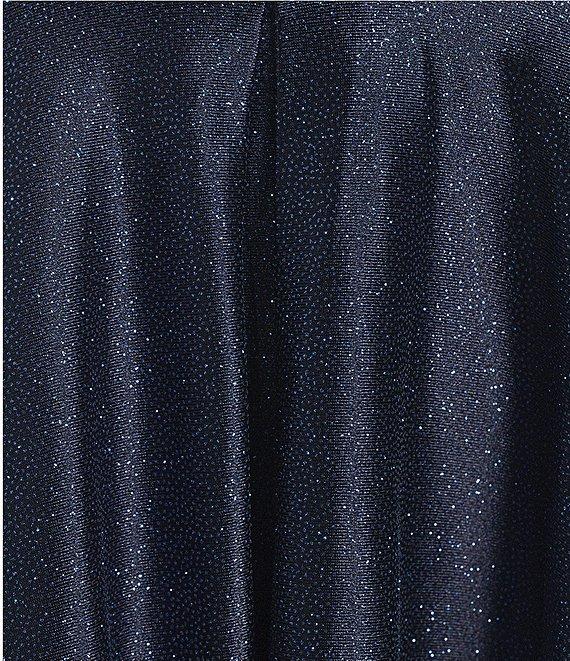 Honey and Rosie Spaghetti Strap A-Line Pleated Glitter Dress Product Image