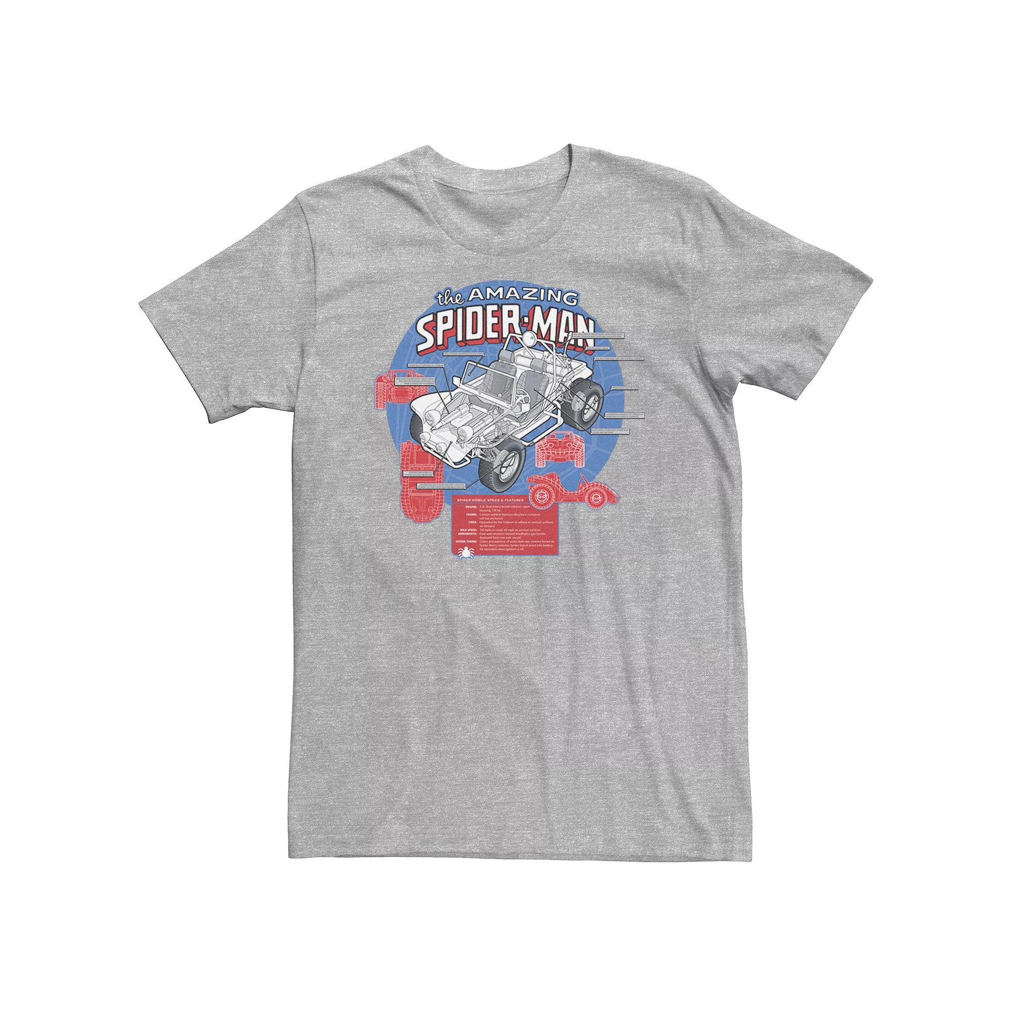 Big & Tall Marvel The Amazing Spider-Man Spider-Mobile Schematic Tee, Men's,  Product Image
