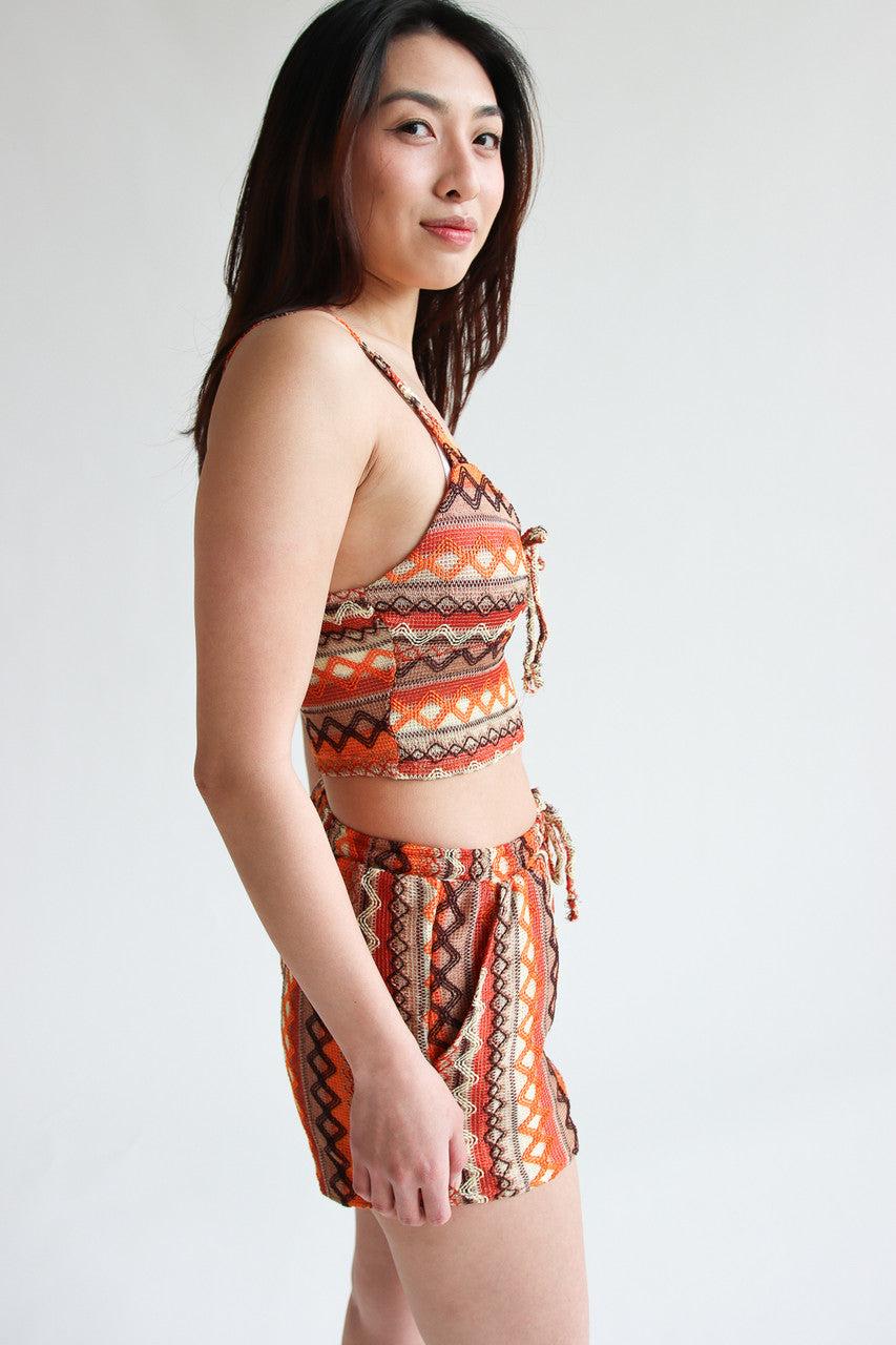 Zigzag Stripe Knit Shorts Product Image