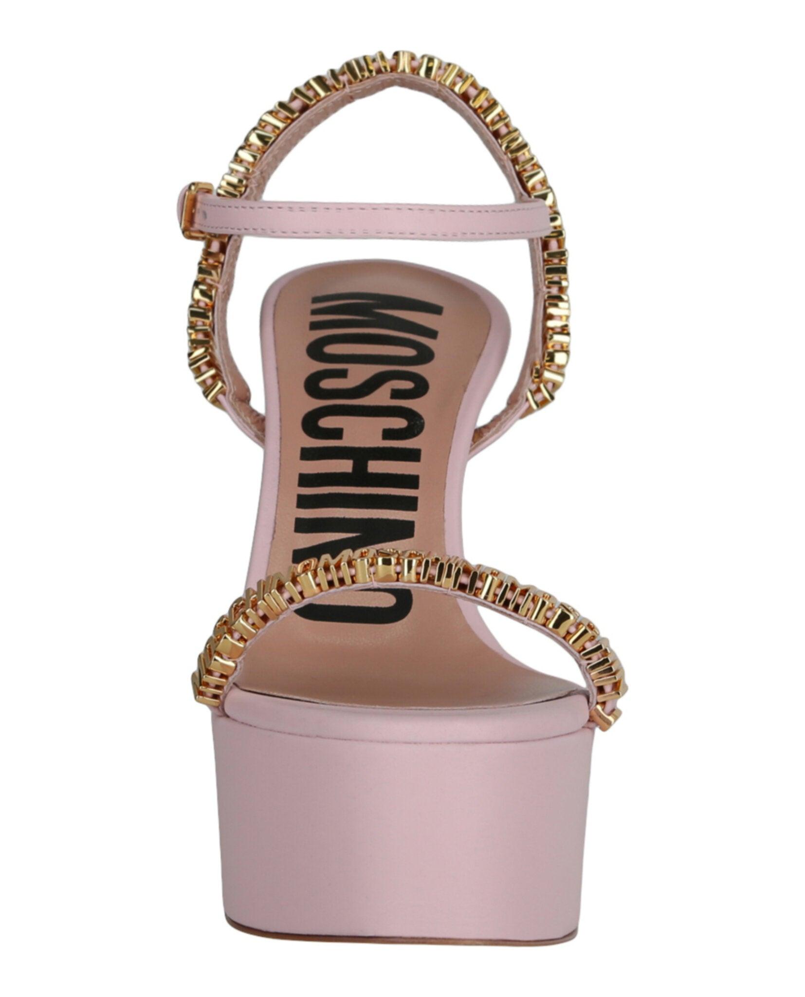 Moschino Logo Lettering Platform Heel Sandals Female Product Image