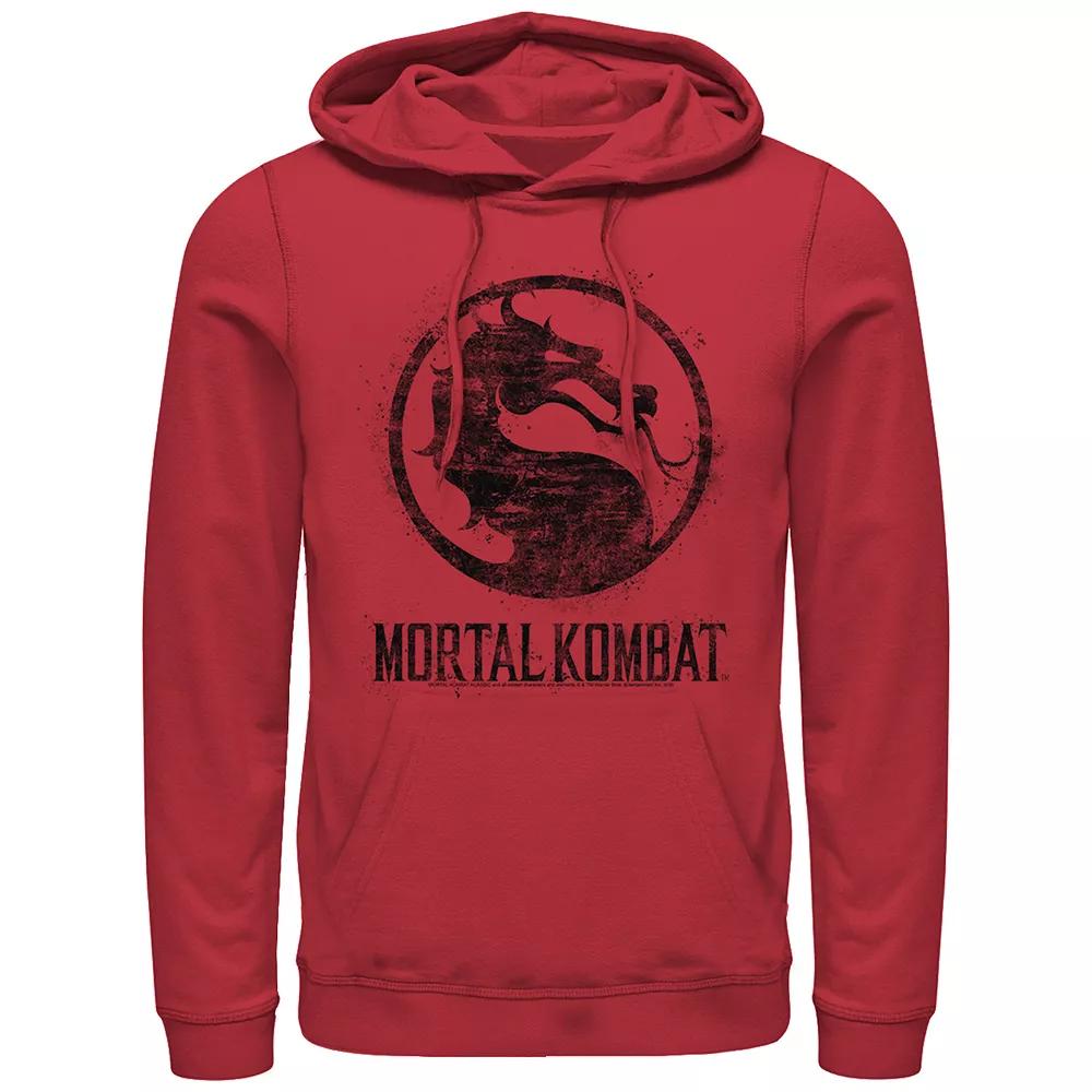 Men's Mortal Kombat Splatter Logo Graphic Hoodie, Size: Small, Red Product Image