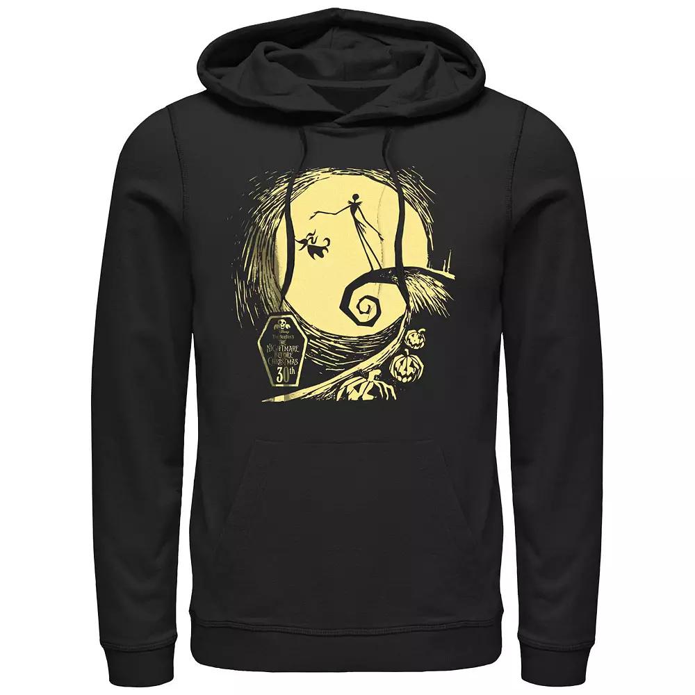 Disney's The Nightmare Before Christmas Spiral Hill 30th Men's Graphic Hoodie, Size: XL, Black Product Image