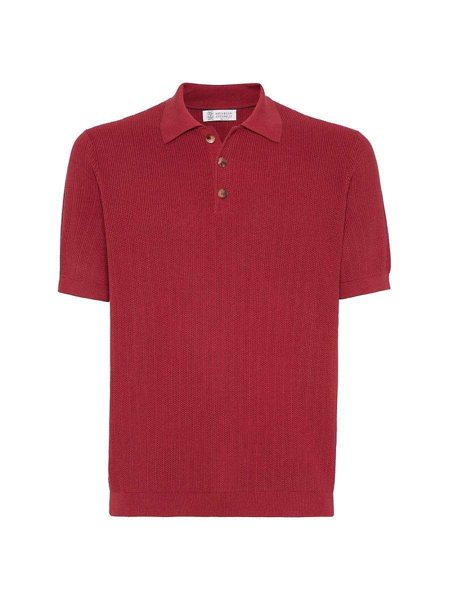 Mens Cotton Wide Rib Knit Polo Shirt Product Image