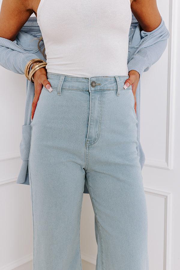 The Adriana High Waist Wide Leg Jean in Light Wash Product Image