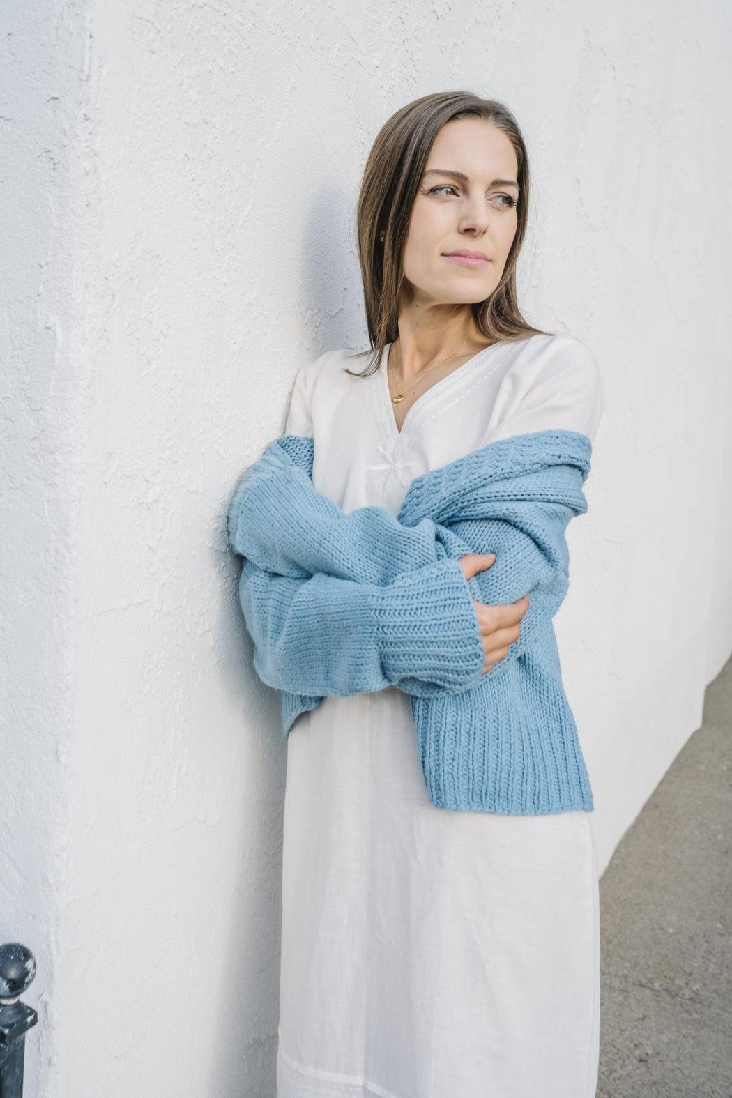 Hand Knit, Natural Dyed, Merino Wool Sweater. Product Image