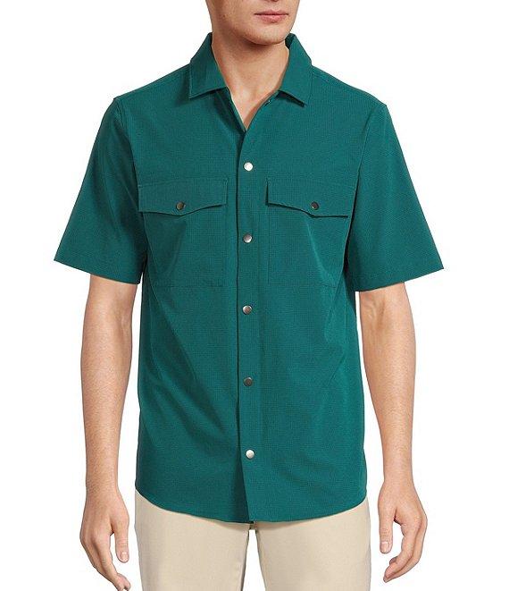 Caribbean Solid Performance Stretch Short Sleeve Woven Shirt Product Image