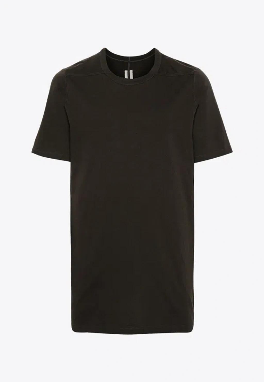 RICK OWENS Crew Neck Plain Design Short Sleeves T-shirt In Brown Product Image