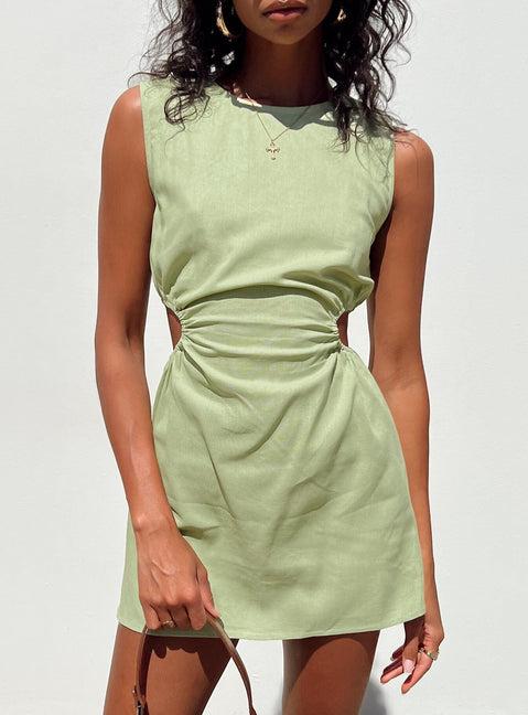 Mayzie Mini Dress Green Product Image