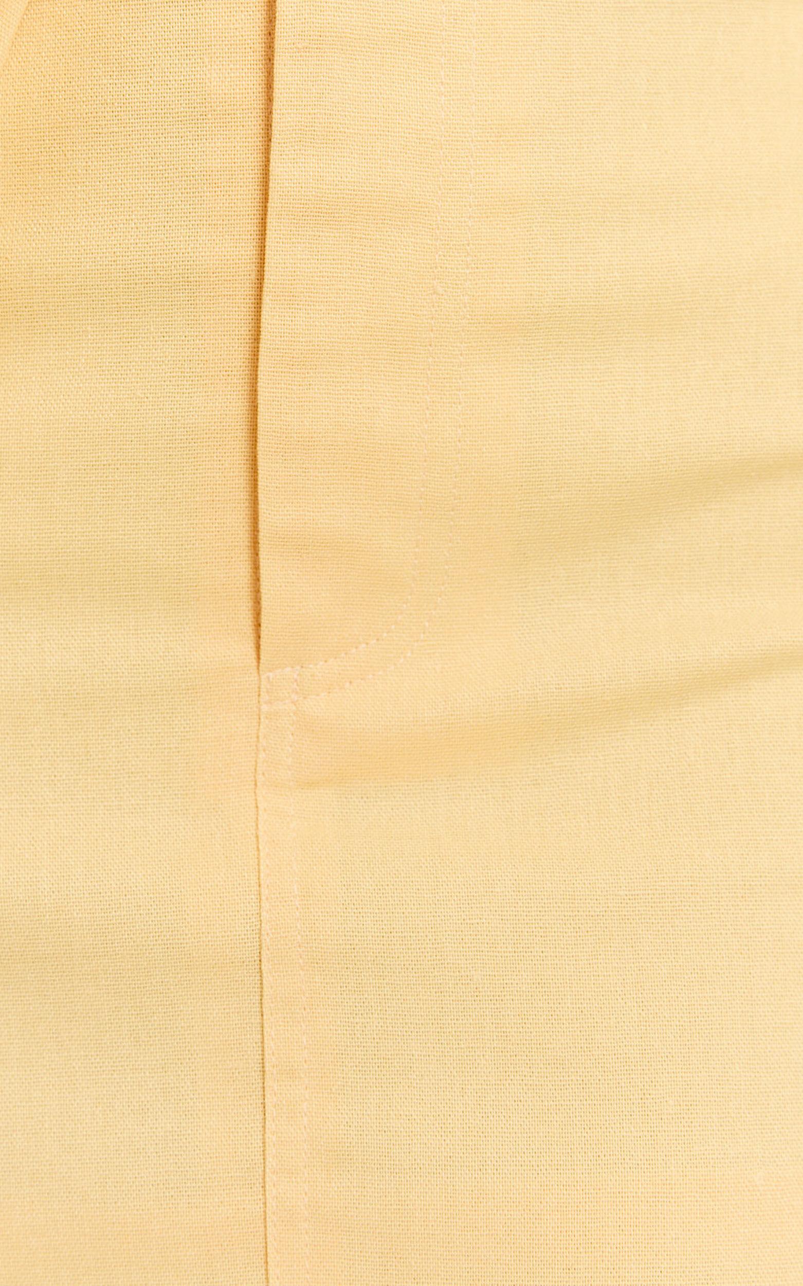 Farrow Mini Skirt - Tailored Linen Skirt in Lemon Product Image