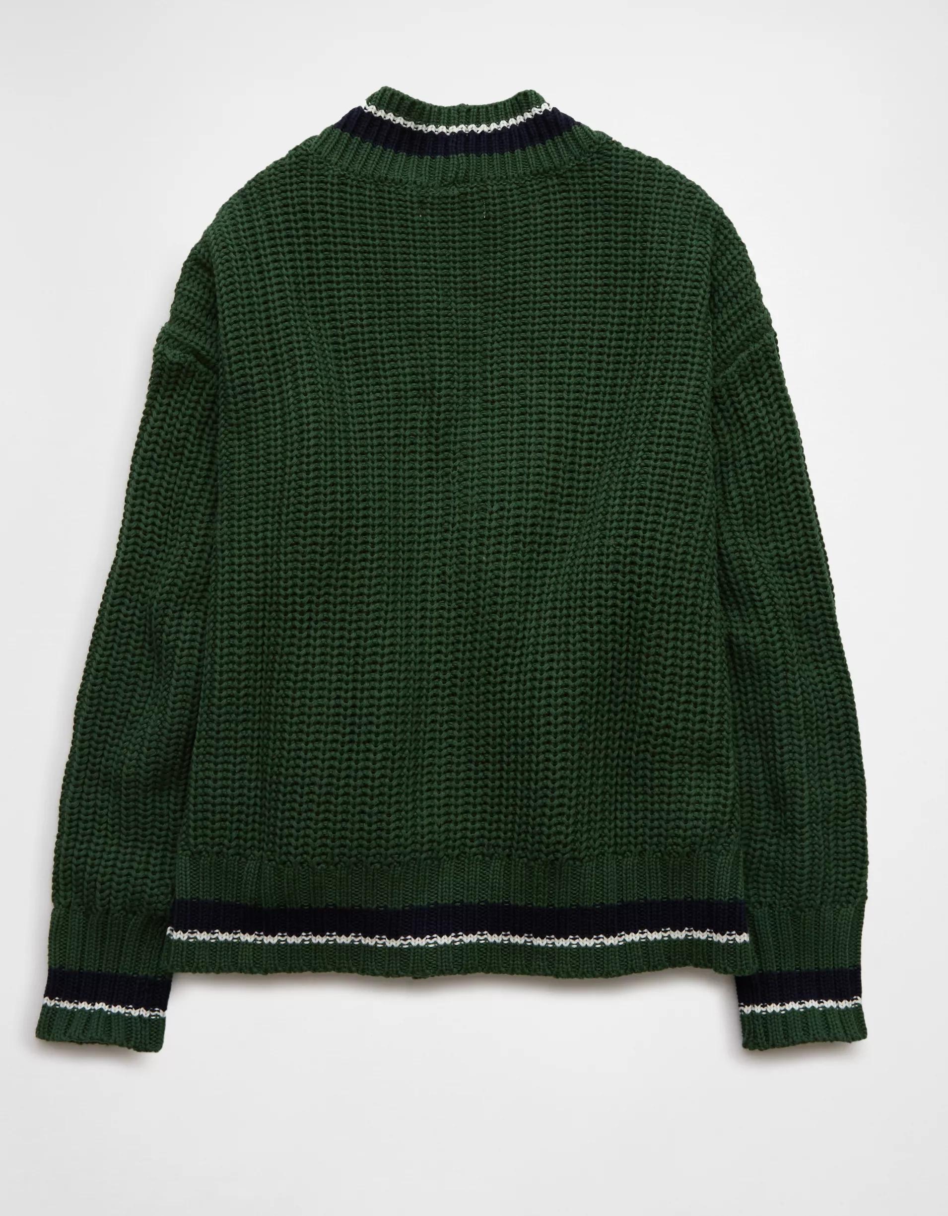 AE Tipped Button-Up Cardigan Product Image