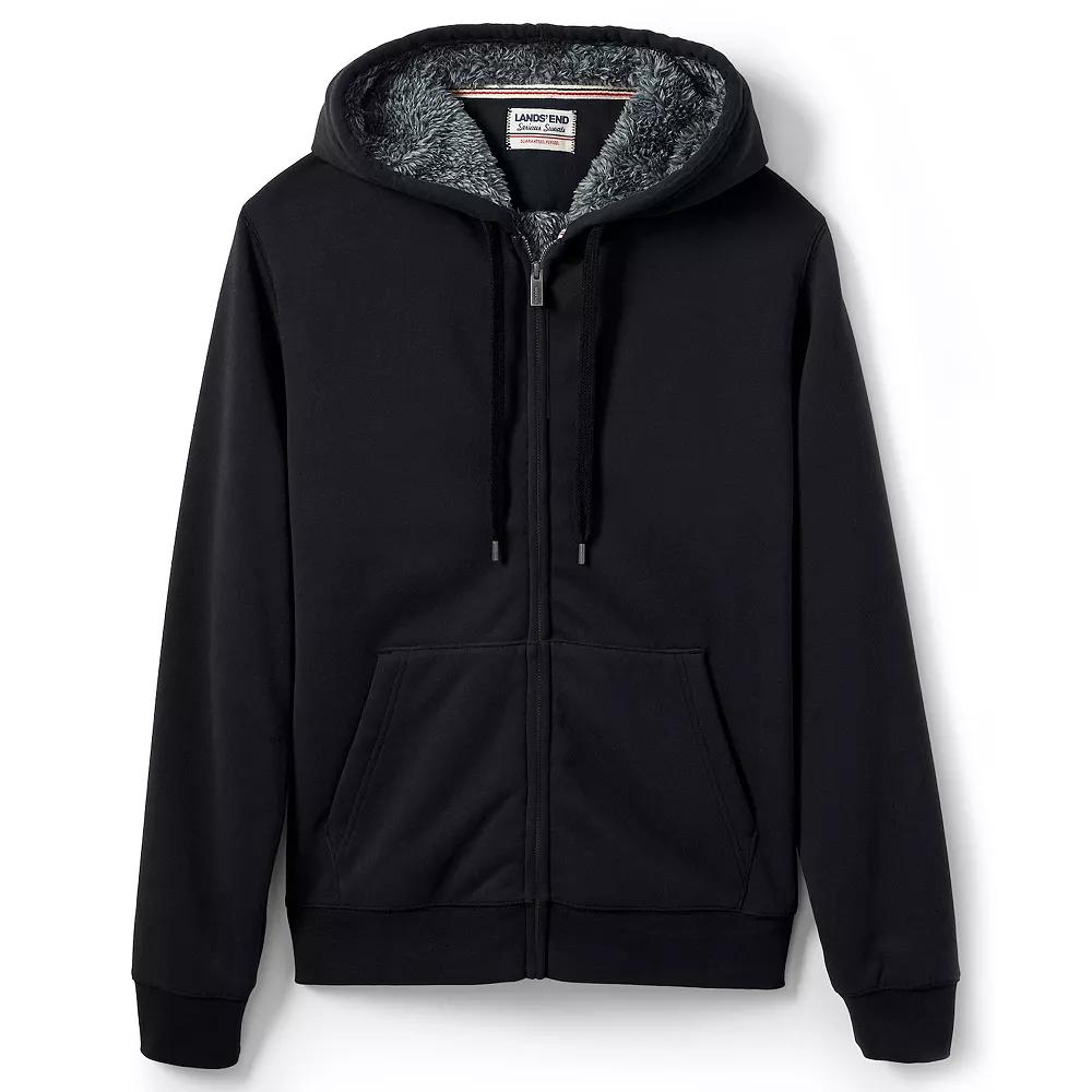 Men's Lands' End Serious Sweats Full-Zip Sherpa Hoodie,  Product Image