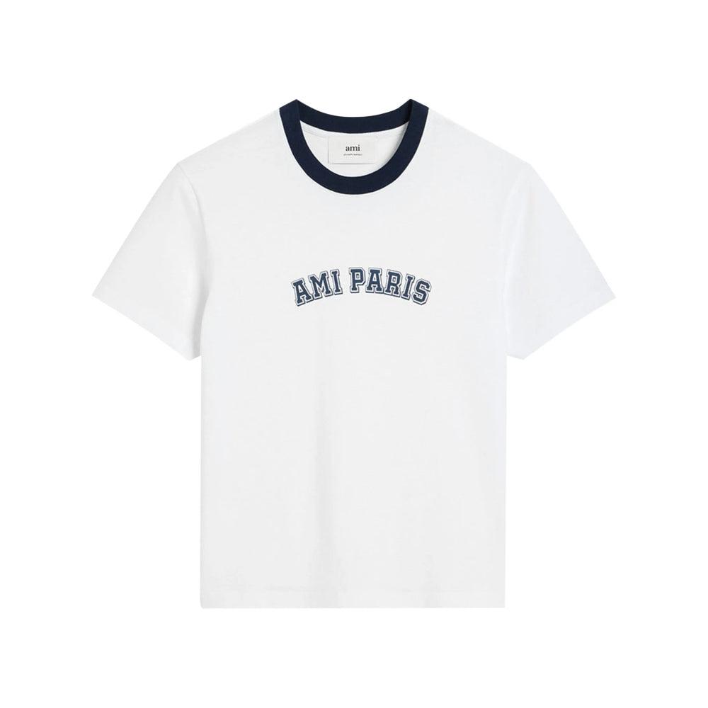 AMI ALEXANDRE MATTIUSSI Ami Paris Organic Cotton Logo Graphic T-shirt In White Product Image