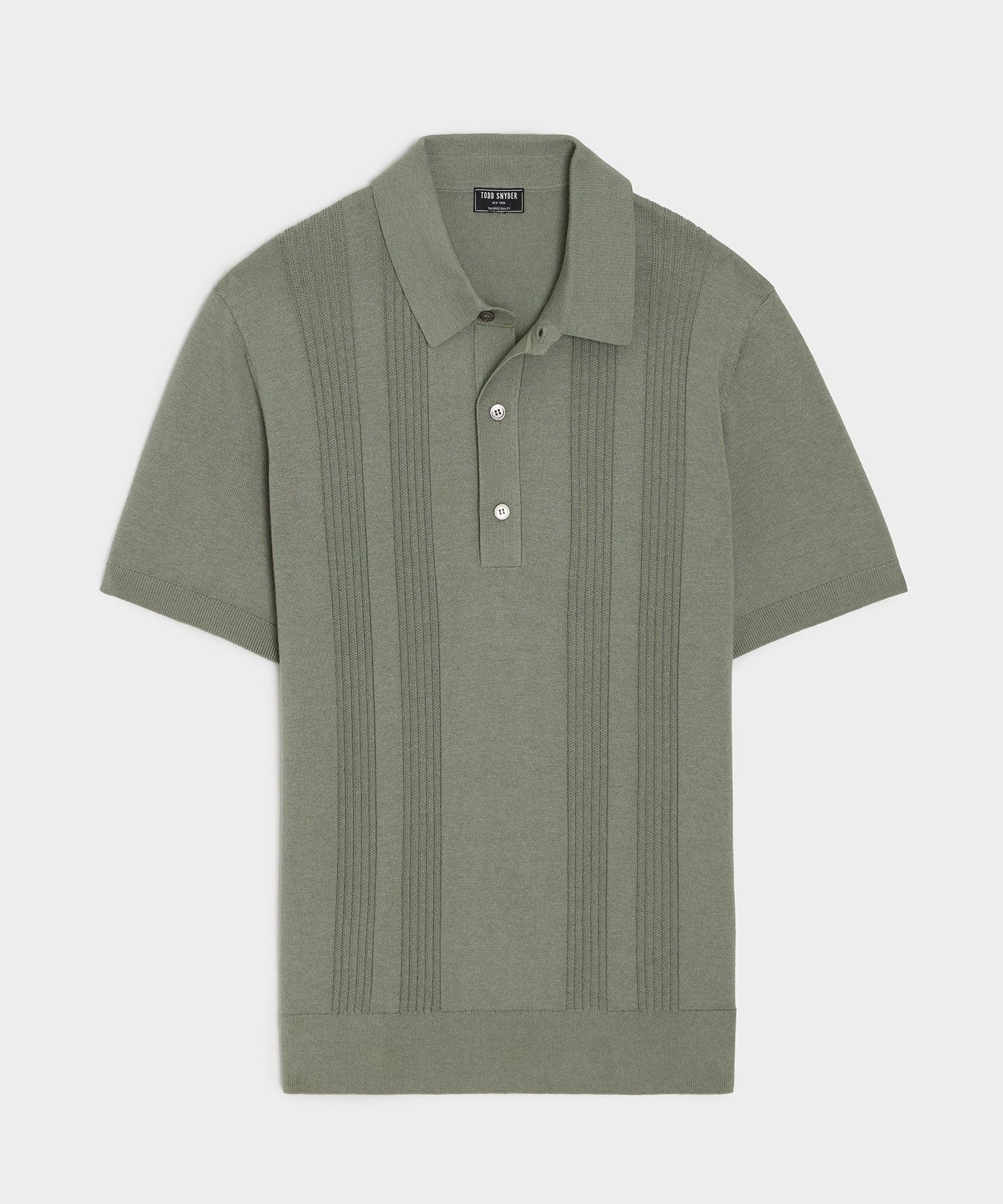 Silk-Cotton Ribbed Sweater Polo Product Image