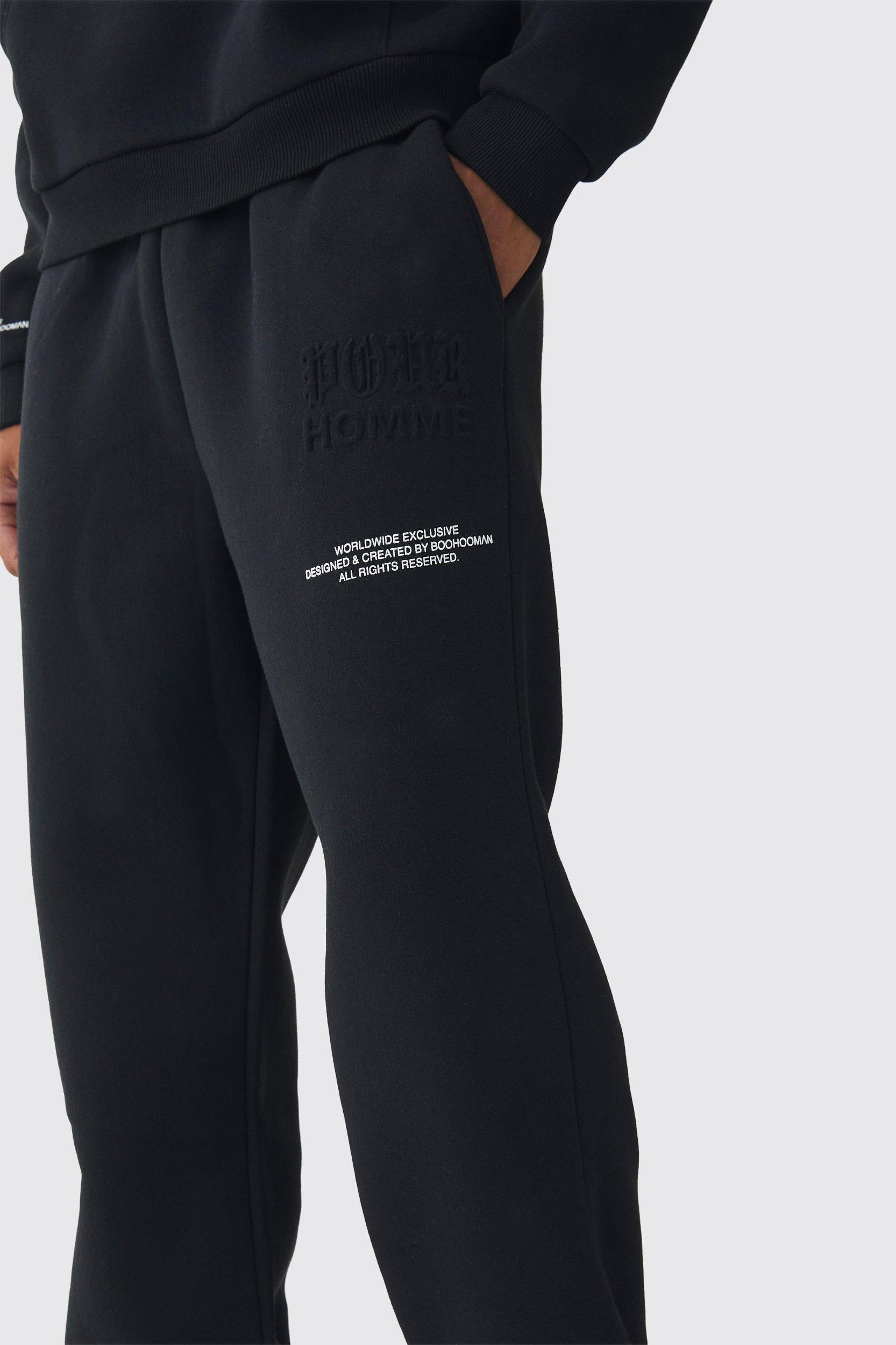 Relaxed Fit Homme Printed Embossed Sweatpants | boohooMAN USA Product Image