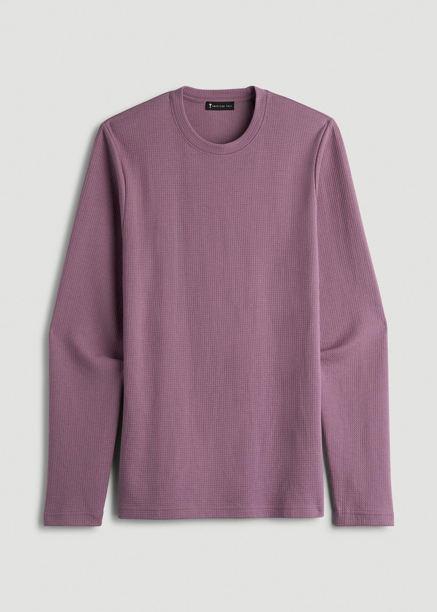 Cloud Knit Waffle Long Sleeve for Tall Men in Grapeade Male Product Image