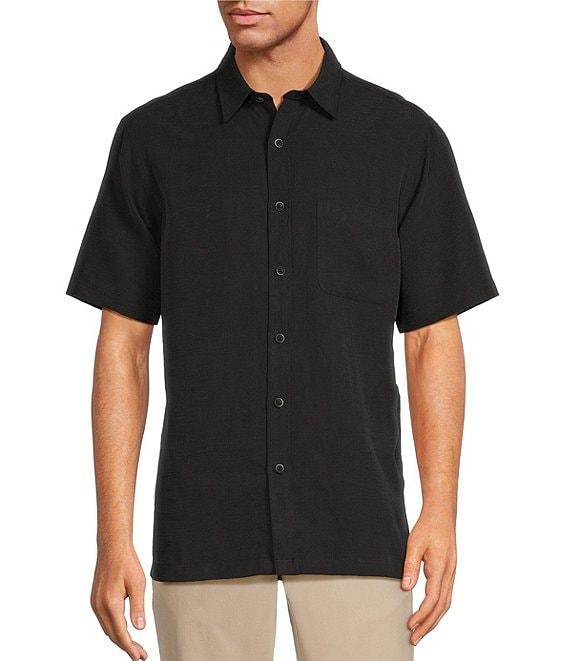 Roundtree & Yorke Short Sleeve Solid Slub Sport Shirt Product Image