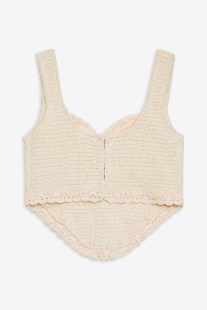 Olina Crochet Top — Cream Product Image