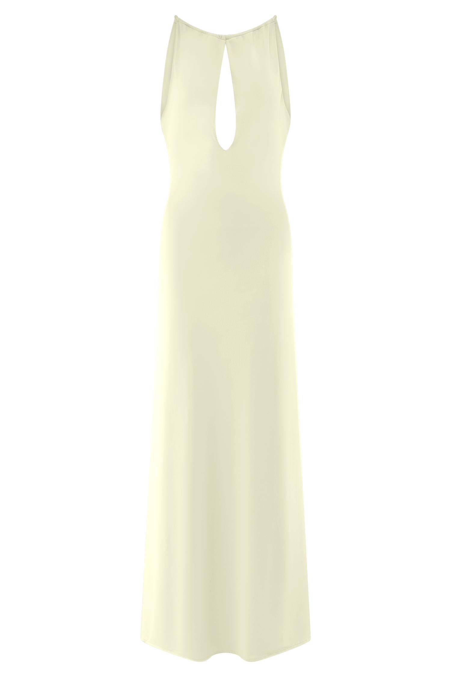 Beryl Slinky Maxi Dress With Pearls - Ivory Product Image