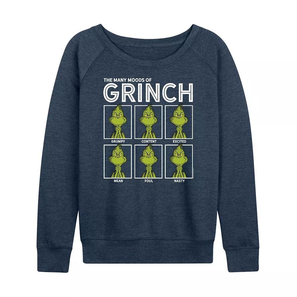 Women's Dr. Seuss The Grinch Many Moods French Terry Long Sleeve Tee, Girl's,  Product Image