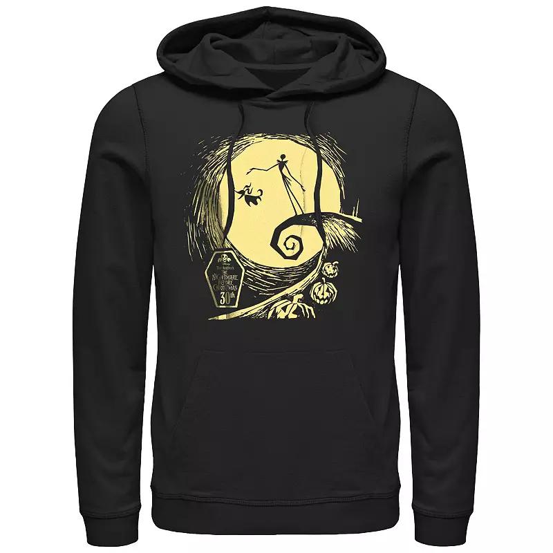 Disney's The Nightmare Before Christmas Spiral Hill 30th Men's Graphic Hoodie, Size: XL, Black Product Image