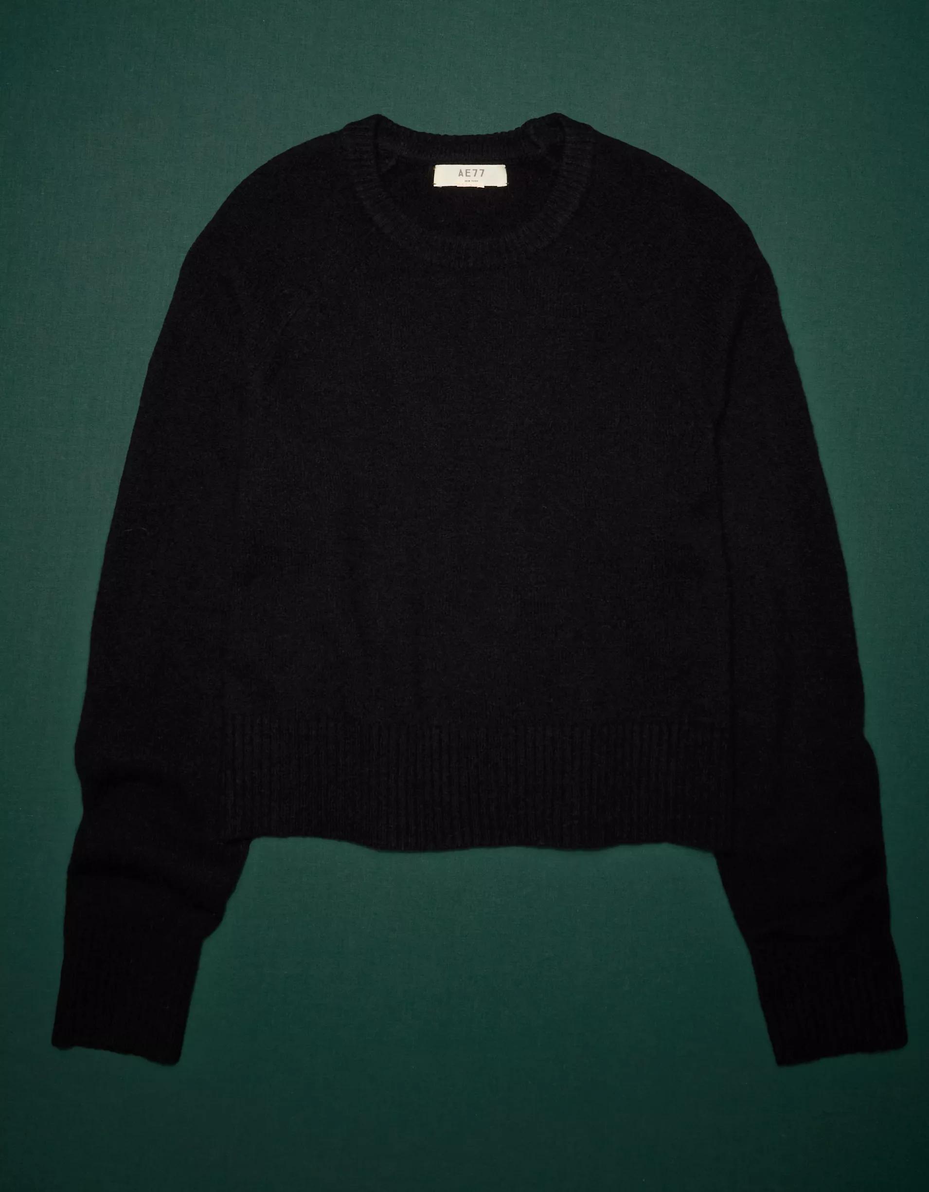 AE77 Premium Oversized Cropped Cashmere Sweater Product Image