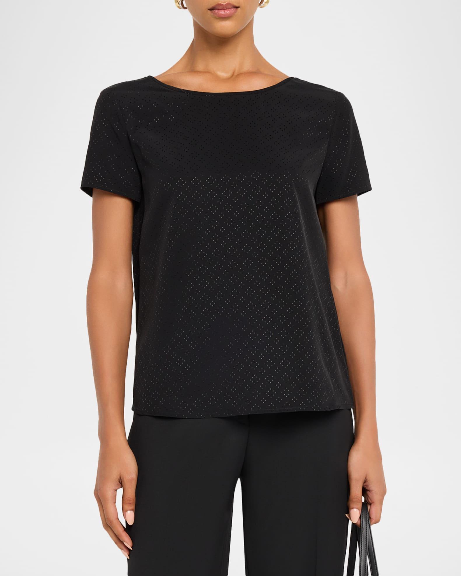 Diamond-Textured Viscose Satin Tee Product Image