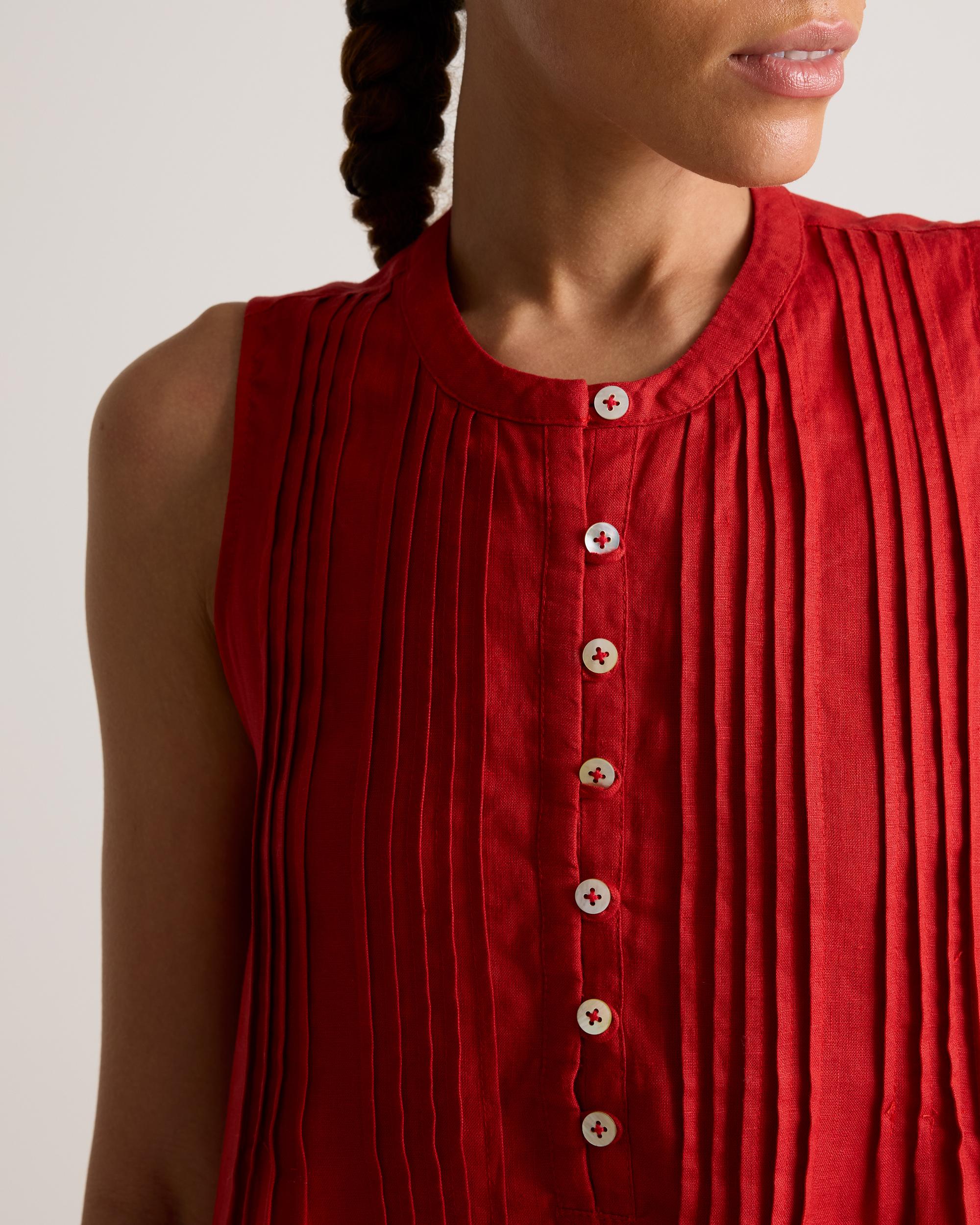 Quince | Women's 100% European Linen Sleeveless Swing Dress Product Image