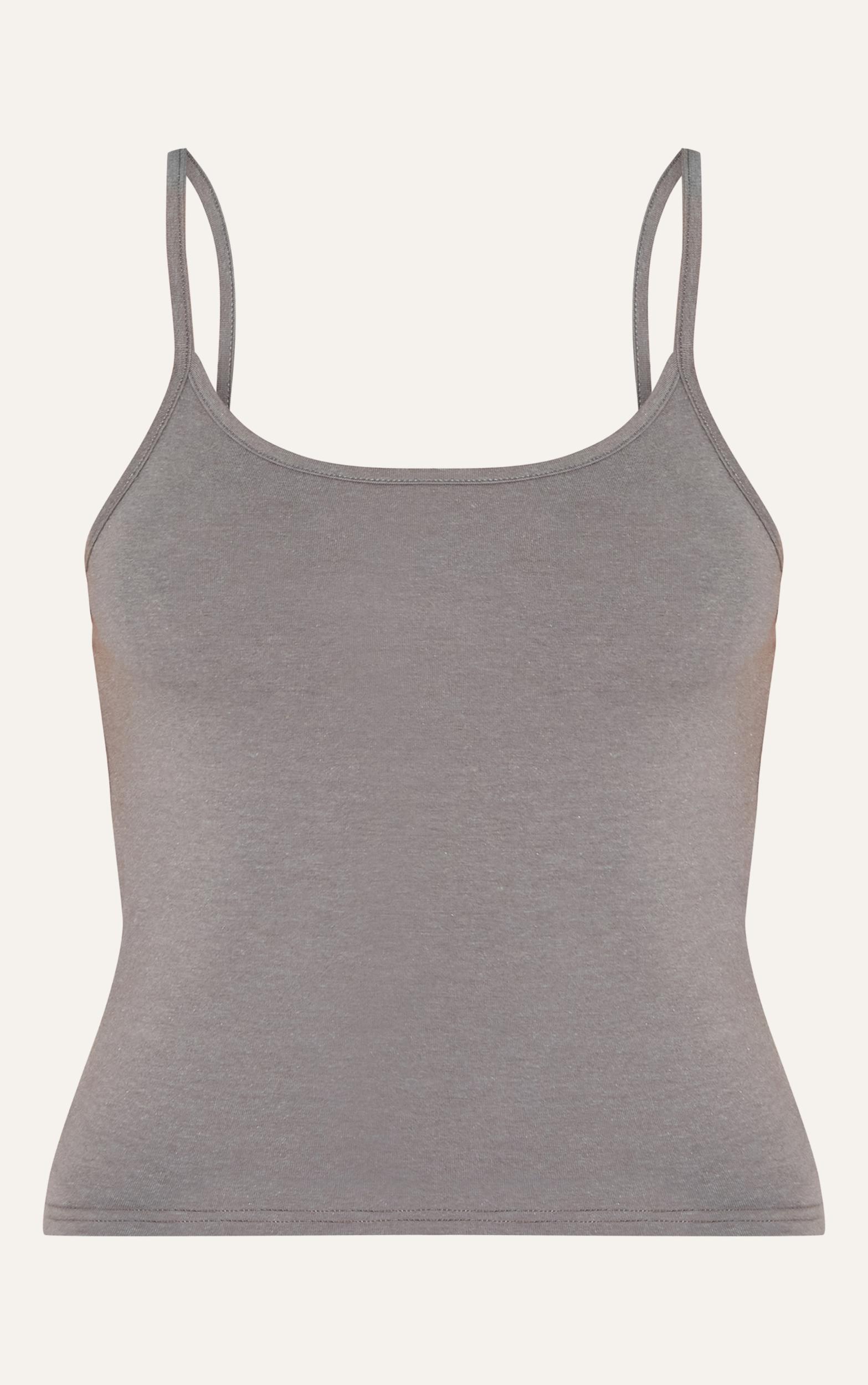 Charcoal Modal Cotton Longline Vest Top Product Image