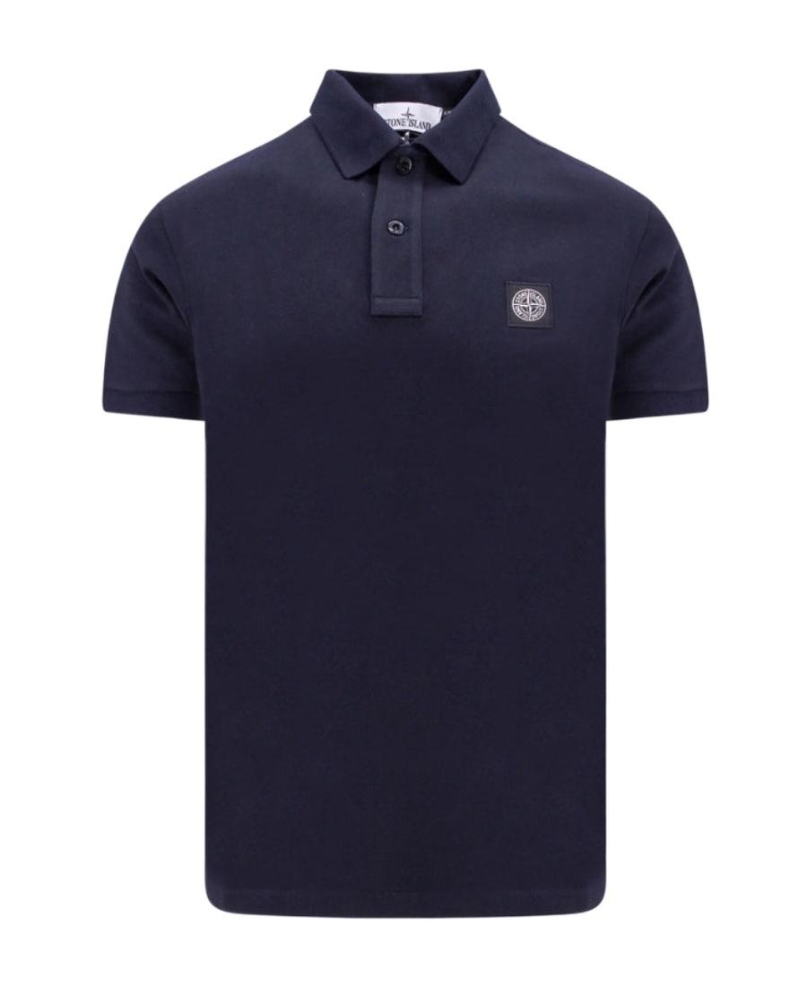 STONE ISLAND Mens Black Brand-patch Regular-fit Stretch-cotton Polo Shirt Xl Product Image
