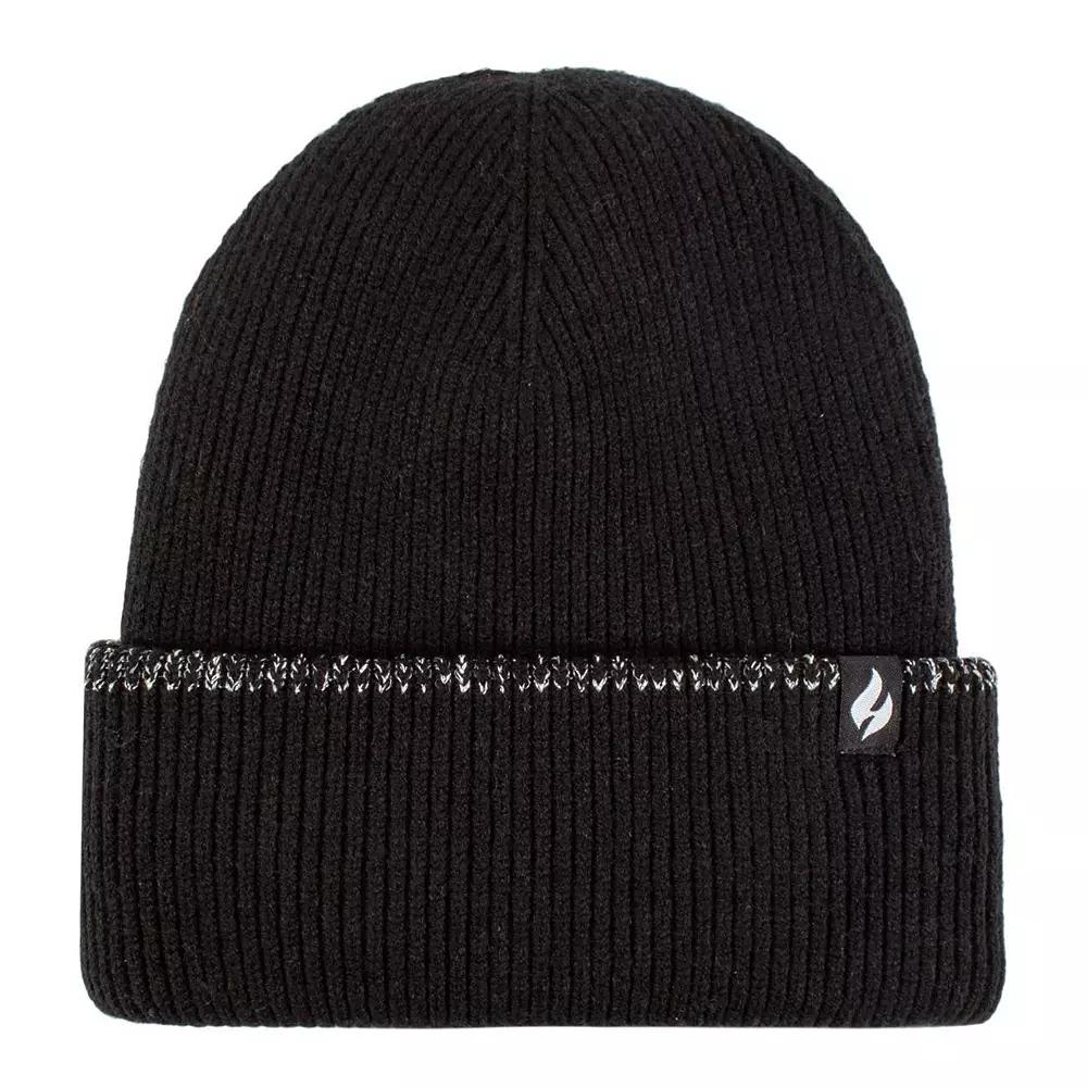 Women's Heat Holders Heatweaver Sparkle Striped Roll Up Hat, Black Product Image