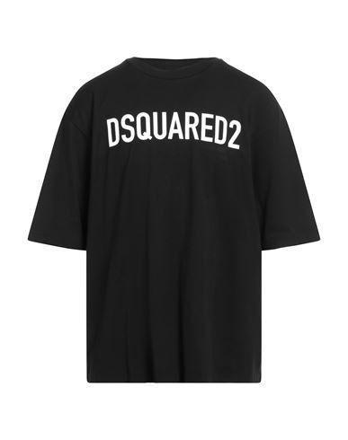 DSQUARED2 Mens Black Brand-print Crewneck Regular-fit Cotton-jersey T-shirt Product Image