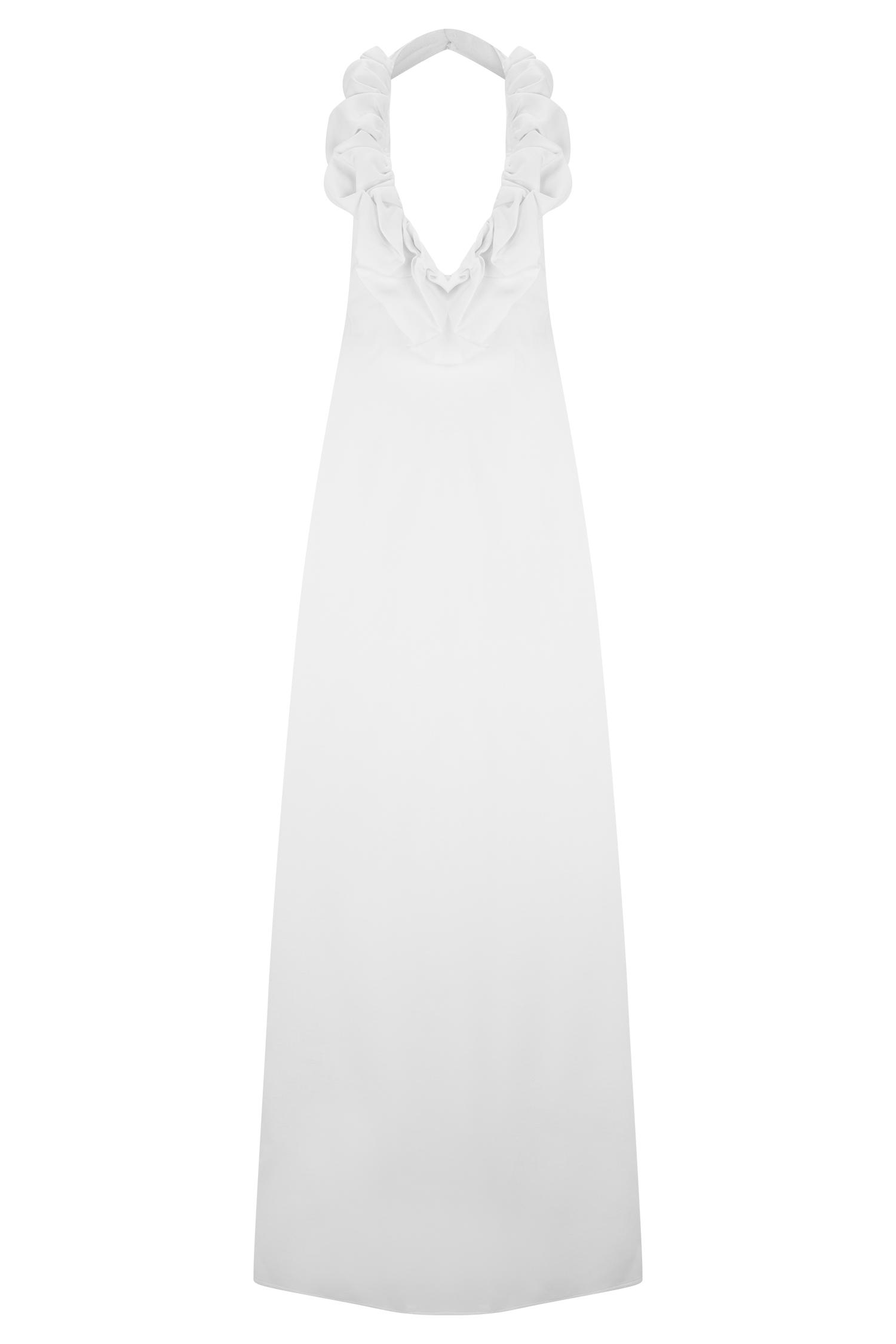 Carolyn Linen Bubble Maxi Dress - White Product Image